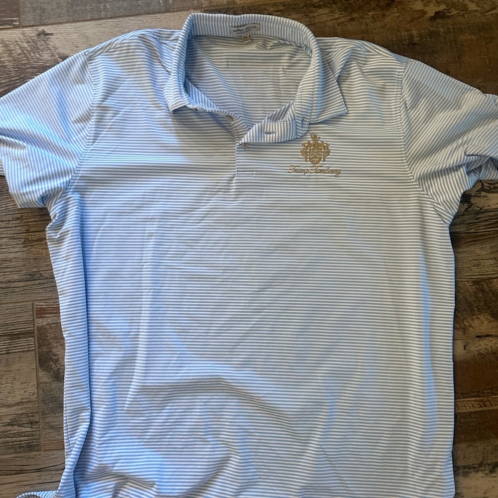 Peter Millar Blue and White Polo Shirt XXL
